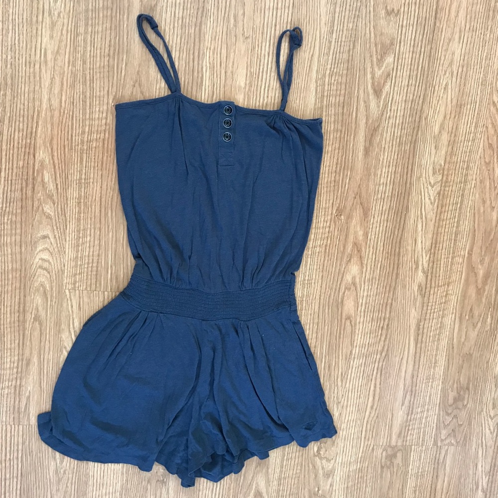 Grey Roxy Romper with Elastic Waist